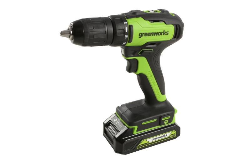 Дрель-шуруповерт аккумуляторная GREENWORKS GD24DD35K2 1х2 Ач 3704007UA